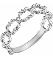 14K White Stackable Bead Ring - 51651101P
