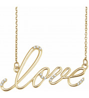14K Yellow .08CTW Diamond Love Design 18 Necklace - 8550460003P