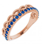 14K Rose Blue Sapphire Infinity-Inspired Stackable Ring - 72003602P