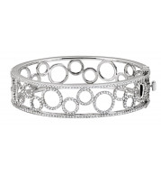 14K White 6 7/8 CTW Diamond Bangle Bracelet - 6548460001P