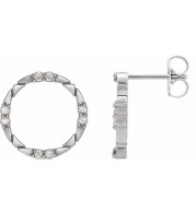 14K White 1/5 CTW Diamond Geometric Earrings - 87018600P