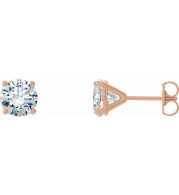 14K Rose 1 CTW Diamond 4-Prong Cocktail-Style Earrings - 297626118P