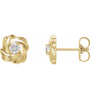 14K Yellow 1/5 CTW Diamond Knot Earrings - 86656601P