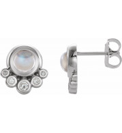 14K White Moonstone & 1/8 CTW Diamond Earrings - 86780615P