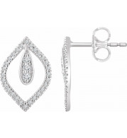 14K White 1/4 CTW Diamond Freeform Earrings - 65285960002P