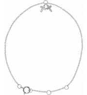 14K White .03 CTW Diamond Cross 5-7 Bracelet - 65358460000P