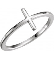 10K White Side Cross Ring - 513521005P