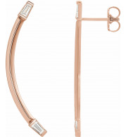 14K Rose 1/4 CTW Diamond Curved Bar Earrings - 87024602P