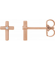 14K Rose .01 CTW Diamond Cross Earrings - R17024602P