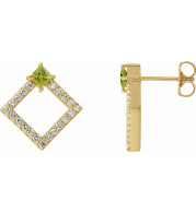 14K Yellow Peridot & 1/3 CTW Diamond Earrings - 868896027P
