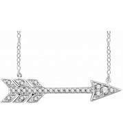 14K White 1/10 CTW Diamond Arrow 18 Necklace - 65183060001P