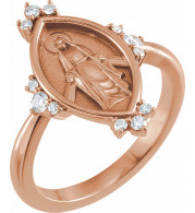 14K Rose 1/5 CTW Diamond Miraculous Medal Ring - R43103602P