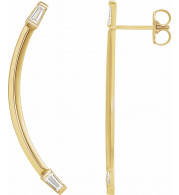 14K Yellow 1/4 CTW Diamond Curved Bar Earrings - 87024601P