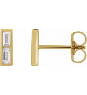 14K Yellow 1/4 CTW Diamond Bar Earrings - 86756606P