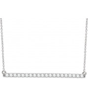 14K White 1/2 CTW Diamond Bar 16-18 Necklace - 65108460007P