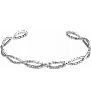 14K White Rope Cuff Bracelet - BRC760101P