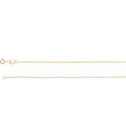 14K Yellow 1 mm Diamond-Cut Cable Chain 7 Bracelet - CH123120468P