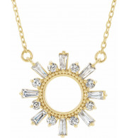 14K Yellow 3/8 CTW Diamond Circle 18 Necklace - 86866616P