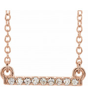14K Rose .07 CTW Petite Diamond Bar 16-18 Necklace - 65201760002P