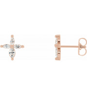 14K Rose 1/3 CTW Diamond Cross Earrings - R17023602P