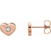 14K Rose .06 CTW Diamond Heart Earrings - 86336602P