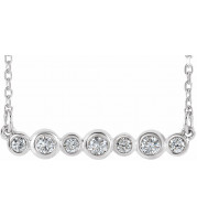 14K White 1/5 CTW Diamond Bezel-Set Bar 16-18 Necklace - 86706600P