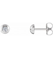 Platinum 1/8 CTW Diamond Domed Stud Earrings - 86687603P
