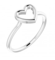 14K White Heart Ring - 51638101P