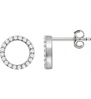 14K White 1/5 CTW Diamond Circle Earrings - 65175560000P