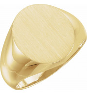 10K Yellow 16x14 mm Oval Signet Ring - 9600123828P