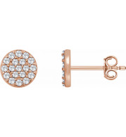 14K Rose 1/3 CTW Diamond Cluster Earrings - 65175460002P
