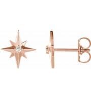14K Rose .03 CTW Diamond Star Earrings - 86749602P