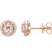 14K Rose Morganite & 1/5 CTW Diamond Earrings - 65198660000P