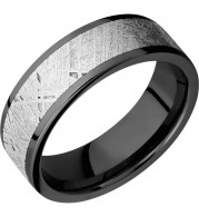 Lashbrook Black Zirconium Meteorite 7mm Men's Wedding Band - Z7F15_METEORITE+POLISH