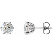 14K White 6.3 mm I1 2 CTW Diamond 6-Prong Wire Basket Earrings - 292366028P