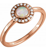 14K Rose Opal & .07 CTW Diamond Halo-Style Ring - 71821602P
