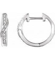 14K White .05 CTW Diamond Hoop Earrings - 65296260001P