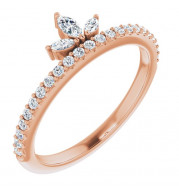 14K Rose 1/3 CTW Diamond Stackable Crown Ring - 123821602P