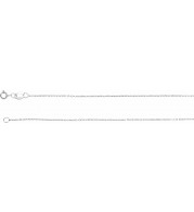 14K White 1 mm Diamond-Cut Cable Chain 7 Bracelet - CH123244297P