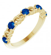 14K Yellow Blue Sapphire Stackable Link Ring - 72047618P