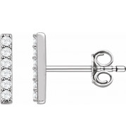 Platinum 1/10 CTW Diamond Bar Earrings - 65175760009P