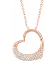 14K Rose 1/5 CTW Diamond Heart 16-18 Necklace - 65272160002P