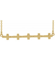 14K Yellow Sideways Cross Bar 18 Necklace - R45401601P