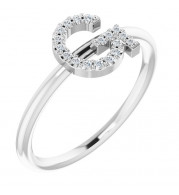 14K White .08 CTW Diamond Initial G Ring - 1238346030P