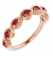 14K Rose Ruby Stackable Ring - 720466049P
