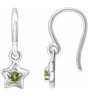 14K White 3 mm Round August Youth Star Birthstone Earrings - 653420620P