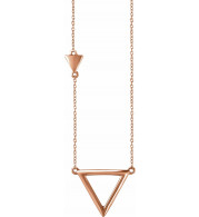 14K Rose Triangle 18 Necklace - 65239560002P