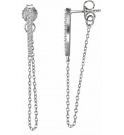 14K White 1/10 CTW Diamond Chain Earrings - 65233560000P