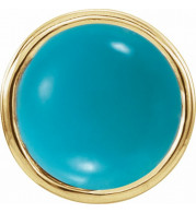 14K Yellow Turquoise Bezel-Set Single Earring - 2000316603P