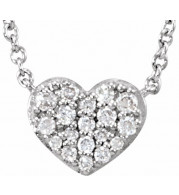 14K White 1/10 CTW Diamond Heart 18 Necklace - 68662100P